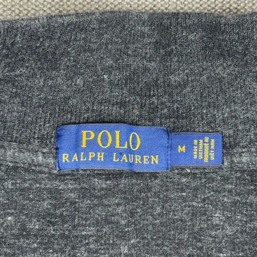 Polo Ralph Lauren Mens Estate-Rib Quarter-Zip Sweater Charcoal Gray Medium